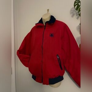 Vintage 90s Citgo Red and BlueBomber Jacket Fleece Lined King Louie Medium USA